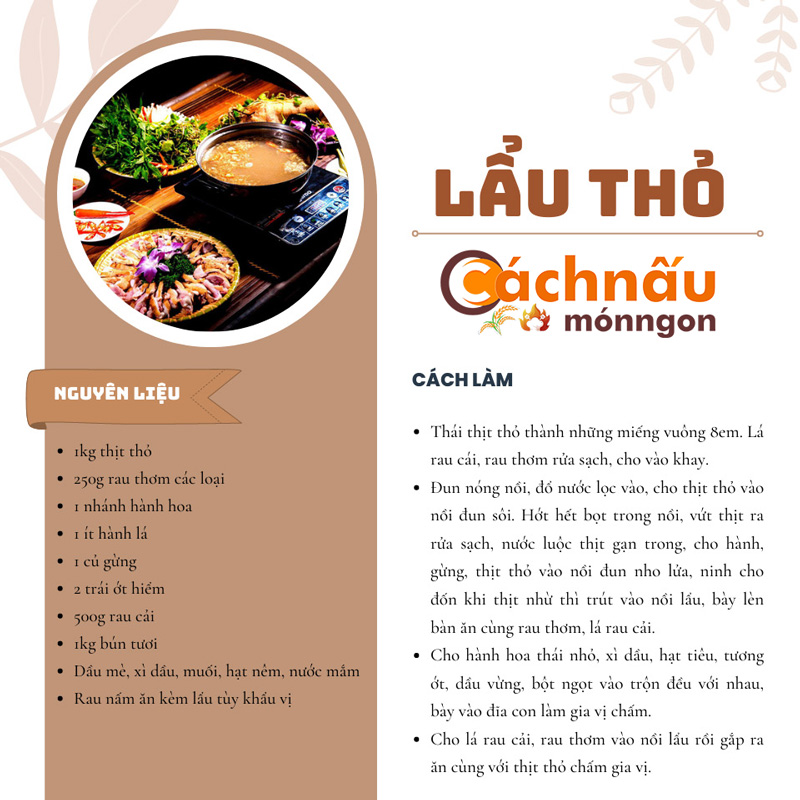 Cách nấu lẩu thỏ ngon