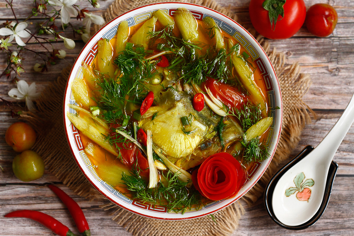 Cách nấu canh chua dọc mùng