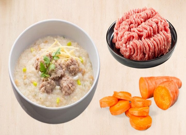 cháo thịt lợn cho bé